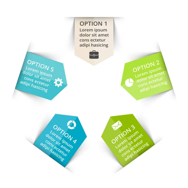 Vektorkreispfeile Infografik, Zyklusdiagramm, Diagramm, Präsentationsdiagramm. Geschäftskonzept mit 5 Optionen, Teilen, Schritten, Prozessen. — Stockvektor
