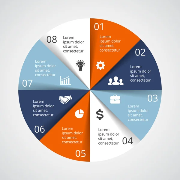 Wektor koło strzałki infografikę, cykl diagramu, wykresu, wykres do prezentacji. Koncepcja biznesowa z opcje, części, czynności, procesów. — Wektor stockowy