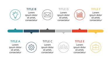 Vektör okları Infographic, diyagram grafik, grafik sunum. İş Şablon seçenekleri, parçalar, adımları, işler. 16 x 9 slayt. Düz trendy minimal tasarım.