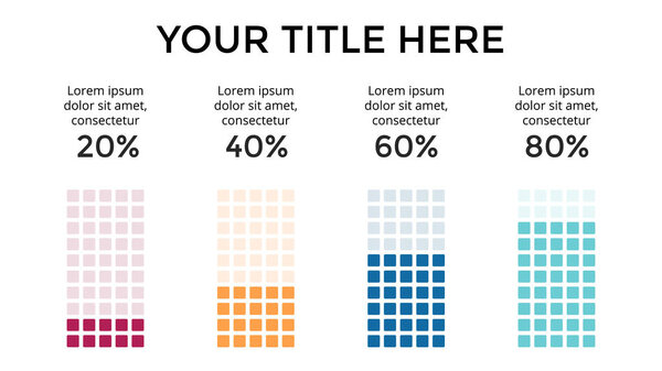 Vector infographic, diagram chart, graph presentation. Business template with 4 options, parts, steps, processes. 16x9 slide. Flat trendy minimal design.
