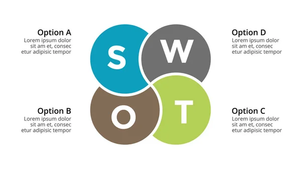 Wektor koło strzałki infografikę, cyklu diagram, wykres geometryczny, prezentacji wykresu. Koncepcja biznesowa z 4, opcje, części, kroki, przetwarza. 16 x 9 slajdów szablonu. — Wektor stockowy