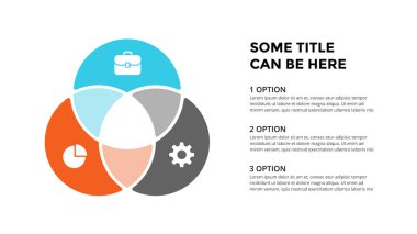 Daire okları Infographic vektör, döngüsü diyagramı, geometrik grafik, sunu grafik. İş kavramı ile 3 seçenekleri, parçalar, adımları, işler. 16 x 9 Slayt şablonu.