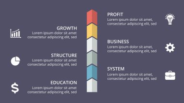 Vektör okları zaman çizelgesi Infographic, diyagram grafik, grafik sunum. İş ilerleme kavramı ile 6 seçenekleri, parçalar, adımları, işler.
