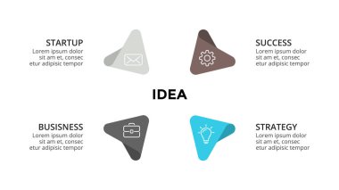 Daire okları Infographic vektör, döngüsü diyagramı, grafik, sunu grafik. İş kavramı ile 4 seçenekleri, parçalar, adımları, işler.