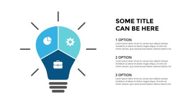 Vektör ampul Infographic. Diyagramı, grafik, sunum ve Katmanlar grafik şablonu. İş başlangıç fikir lamba kavramı ile seçenekleri, parçalar, adımları, işler. Başarılı beyin fırtınası.