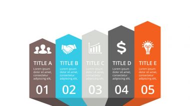 Vektör okları Infographic, diyagram grafik, grafik sunum. İş kavramı ile seçenekleri, parçalar, adımları, işler.