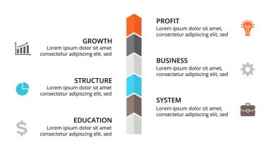 Vektör okları zaman çizelgesi Infographic, diyagram grafik, grafik sunum. İş ilerleme kavramı ile 6 seçenekleri, parçalar, adımları, işler.