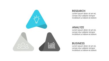 Daire okları Infographic vektör, döngüsü diyagramı, grafik, sunu grafik. İş kavramı ile 3 seçenekleri, parçalar, adımları, işler.
