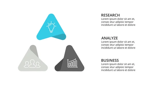 Vektorkreispfeile Infografik, Zyklusdiagramm, Diagramm, Präsentationsdiagramm. Geschäftskonzept mit 3 Optionen, Teilen, Schritten, Prozessen. — Stockvektor