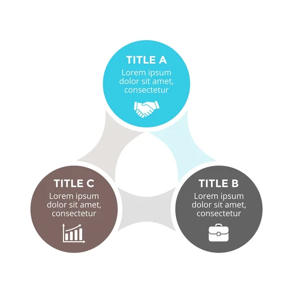 Vector círculo flechas metaball triángulo infografía, diagrama de ciclo, gráfico, gráfico de presentación. Concepto de negocio con 3 opciones, partes, pasos, procesos . — Archivo Imágenes Vectoriales