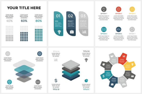 Infográfico de setas de círculo vetorial, diagrama de ciclo, gráfico, gráfico de apresentação. Conceito de negócio com 3, 4, 6, 8 opções, peças, passos, processos . — Vetor de Stock