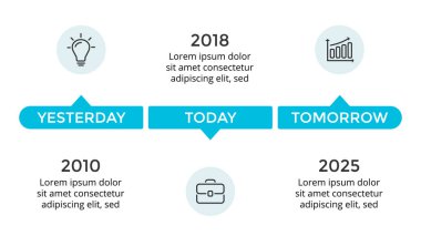 Vektör okları daireler zaman çizelgesi Infographic, diyagram grafik, grafik sunum. İş ilerleme kavramı ile 3 seçenekleri, parçalar, adımları, işler.