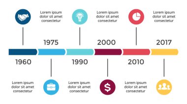 Vektör okları daireler zaman çizelgesi Infographic, diyagram grafik, grafik sunum. İş ilerleme kavramı ile 6 seçenekleri, parçalar, adımları, işler.