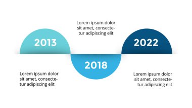 Vektör okları daireler zaman çizelgesi Infographic, diyagram grafik, grafik sunum. İş ilerleme kavramı ile 3 seçenekleri, parçalar, adımları, işler.