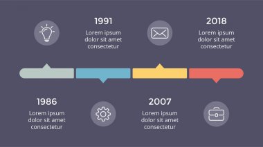 Vektör metaball üçgen zaman çizelgesi Infographic, diyagram grafik, grafik sunum. İş ilerleme kavramı ile 4 seçenekleri, parçalar, adımları, işler. Karanlık slayt 16 x 9.