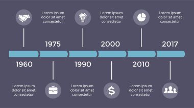 Vektör metaball üçgen zaman çizelgesi Infographic, diyagram grafik, grafik sunum. İş ilerleme kavramı ile 7 seçenekleri, parçalar, adımları, işler. Karanlık slayt 16 x 9.