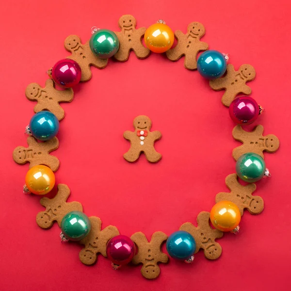 Decoración de Navidad y galletas de jengibre — Foto de Stock
