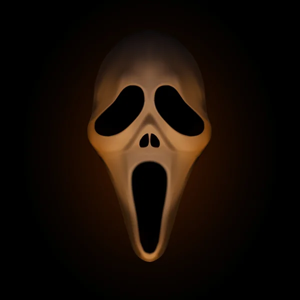 Spooky Halloween Mask Dark Brown Background Vector Illustration — Stock Vector