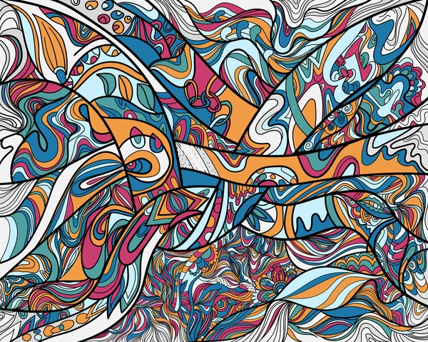 抽象线艺术与着色 手绘剪影为成人抗应力着色页与涂鸦 Zentangle — 图库矢量图片