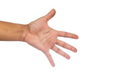 Kadın el ile izole arka plan.