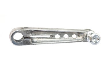 Beyaz arka plan üzerinde izole motosiklet tekme marş, yedek parça,