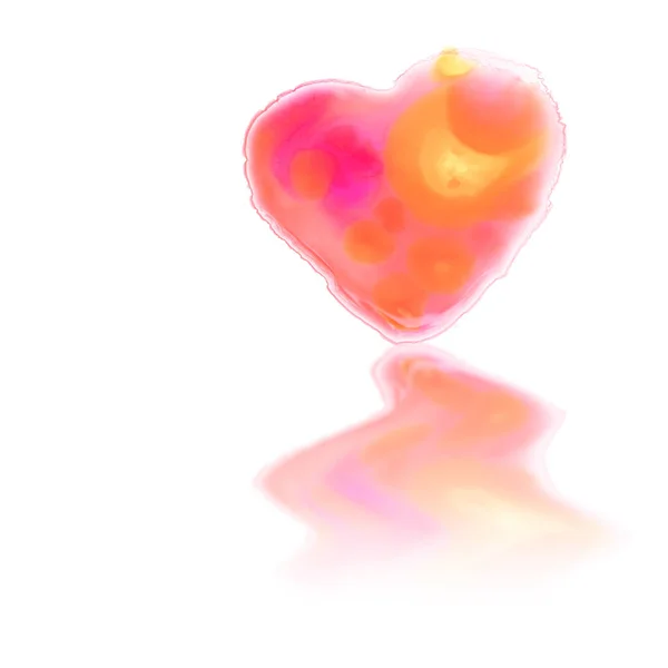 Watercolor Of Heart Shape On White — Stock Photo, Image