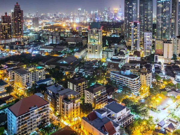 Vista alta de Bangkok en la noche —  Fotos de Stock