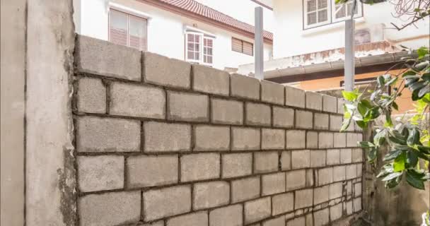 Manson Brick Builders Building Walls Thailand — Stock Video