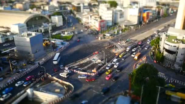 Hastighet Video Hög Bild Trafik Vägen Nära Bangkok Railway Station — Stockvideo