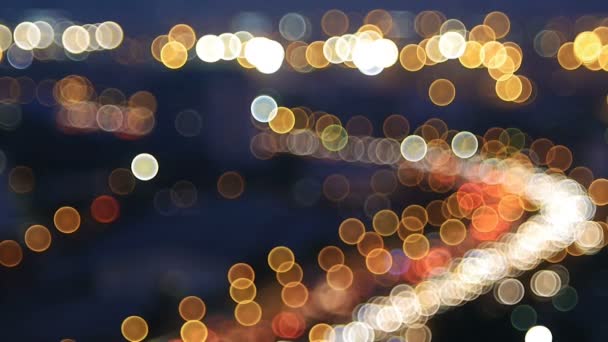Abstract Colorful Bokeh Background City Light Transportation Nigh — Stock Video