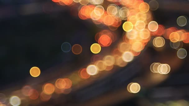 Абстрактний Барвистий Боке Фон Міста Світло Транспорту Вночі — стокове відео