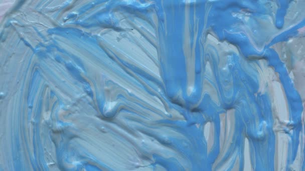 Closeup Curgerea Abstractă Mișcarea Culorii Acrilice Neclare — Videoclip de stoc
