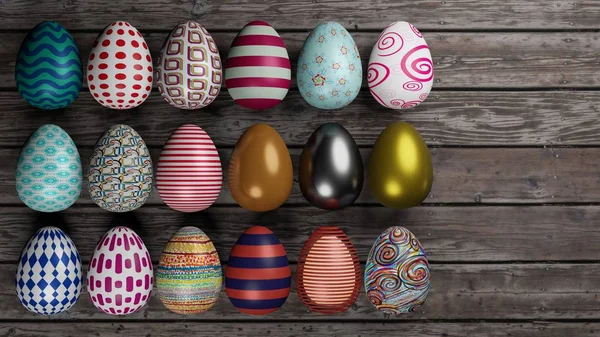 En iyi Paskalya yumurtaları seti. — Stok fotoğraf