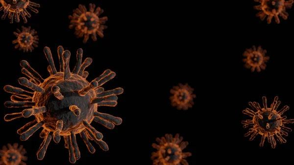 Illustration Corona Viruses Covid Black Background Contagion Propagation Disease Illustration — Stock Photo, Image