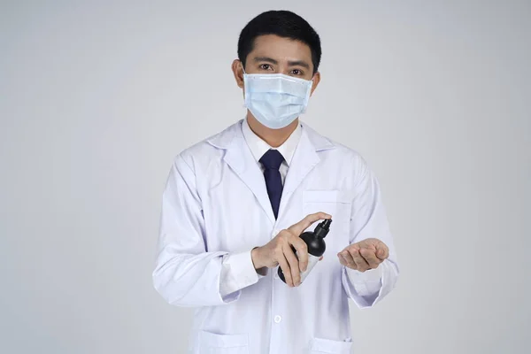 Ázsiai Orvos Férfi Influenza Maszk Ellen Koronavírus Világjárvány Vagy Megelőzésére — Stock Fotó