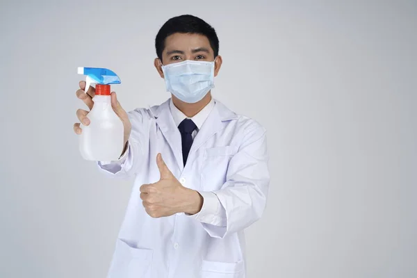 Asijský Lékař Muž Masce Proti Chřipce Pandemií Viru Korony Nebo — Stock fotografie