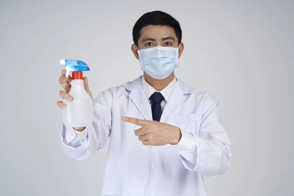Asijský Lékař Muž Masce Proti Chřipce Pandemií Viru Korony Nebo — Stock fotografie