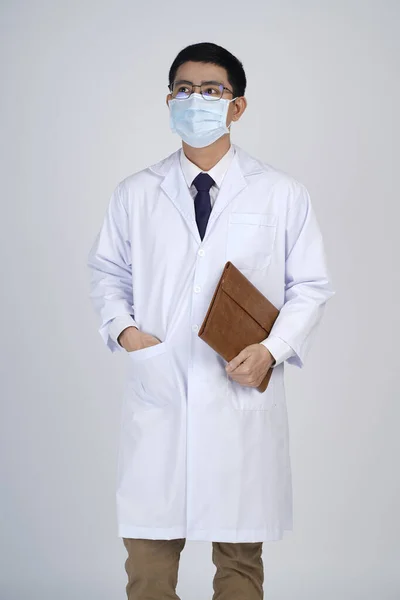 Asian Doctor Man Flu Mask Corona Virus Pandemic Prevent Flu — Stock Photo, Image