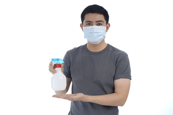 Asijské Mladý Muž Masce Proti Chřipce Korona Virus Pandemie Nebo — Stock fotografie