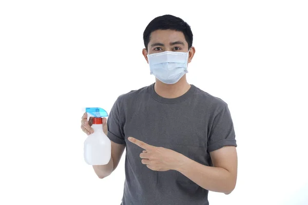Azjatycki Młody Człowiek Masce Przeciw Grypie Pandemią Wirusa Korony Lub — Zdjęcie stockowe