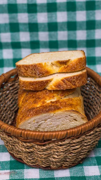 Easter breads basket green background