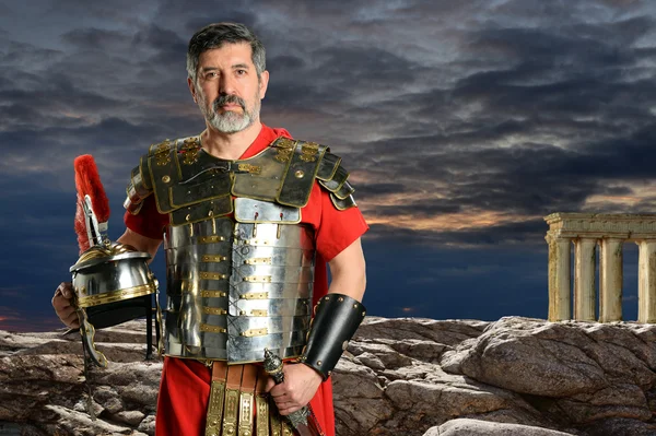 Roman Centurion with Metal Armor — Stock Photo, Image