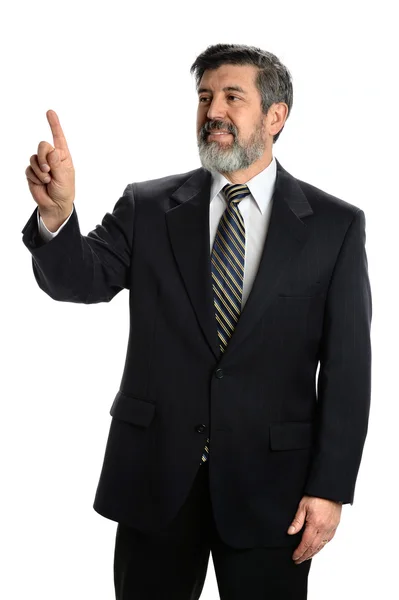 Hispanic Businessman Pointing — Stock Photo, Image