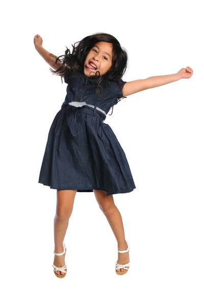 Asian Girl Jumping — Stock Photo, Image