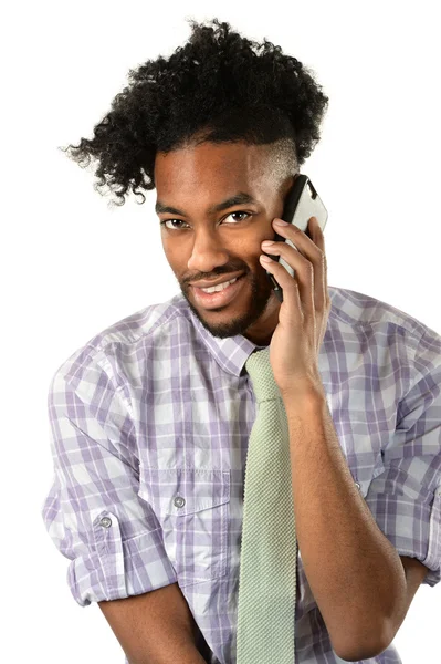 Zakenman praten op mobiele telefoon — Stockfoto