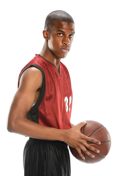 Jugador de baloncesto sosteniendo pelota —  Fotos de Stock