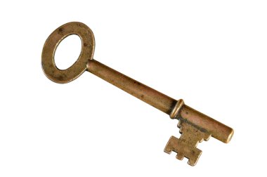 İskelet anahtar beyaz arka plan üzerinde izole