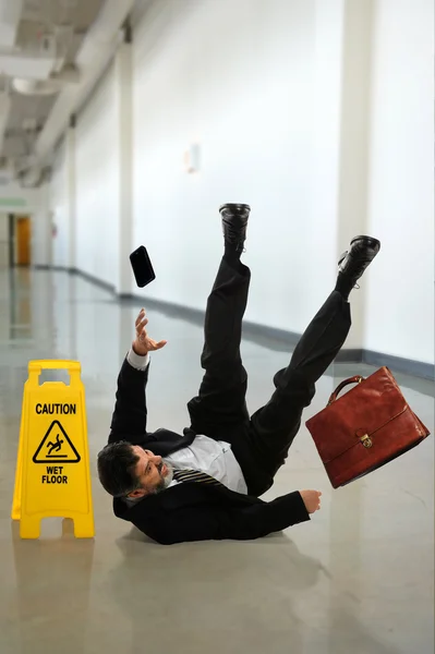 Mature Businessman Falling — Stock Photo, Image