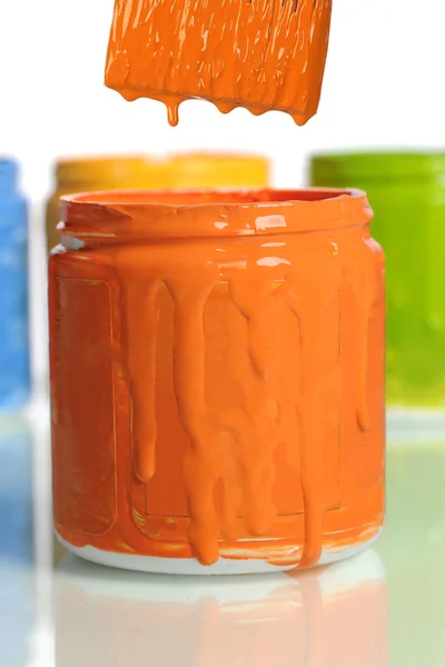 Lata de tinta laranja — Fotografia de Stock
