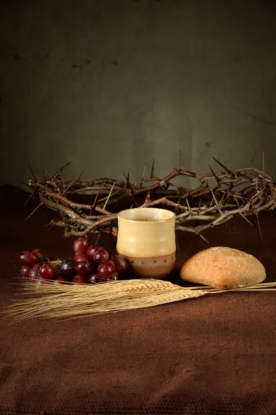 Table With Communion Elements — Stock Photo, Image